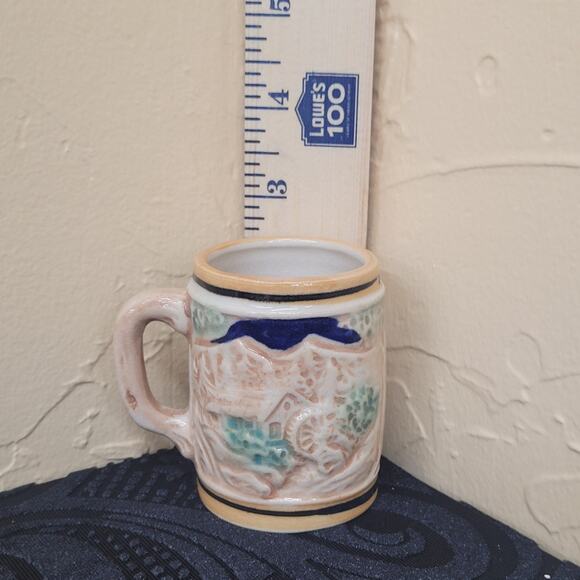 Two- Beer Steins; Miniature German Shot Glass Mugs Ceramic Collectibles Vintage - Picture 8 of 9